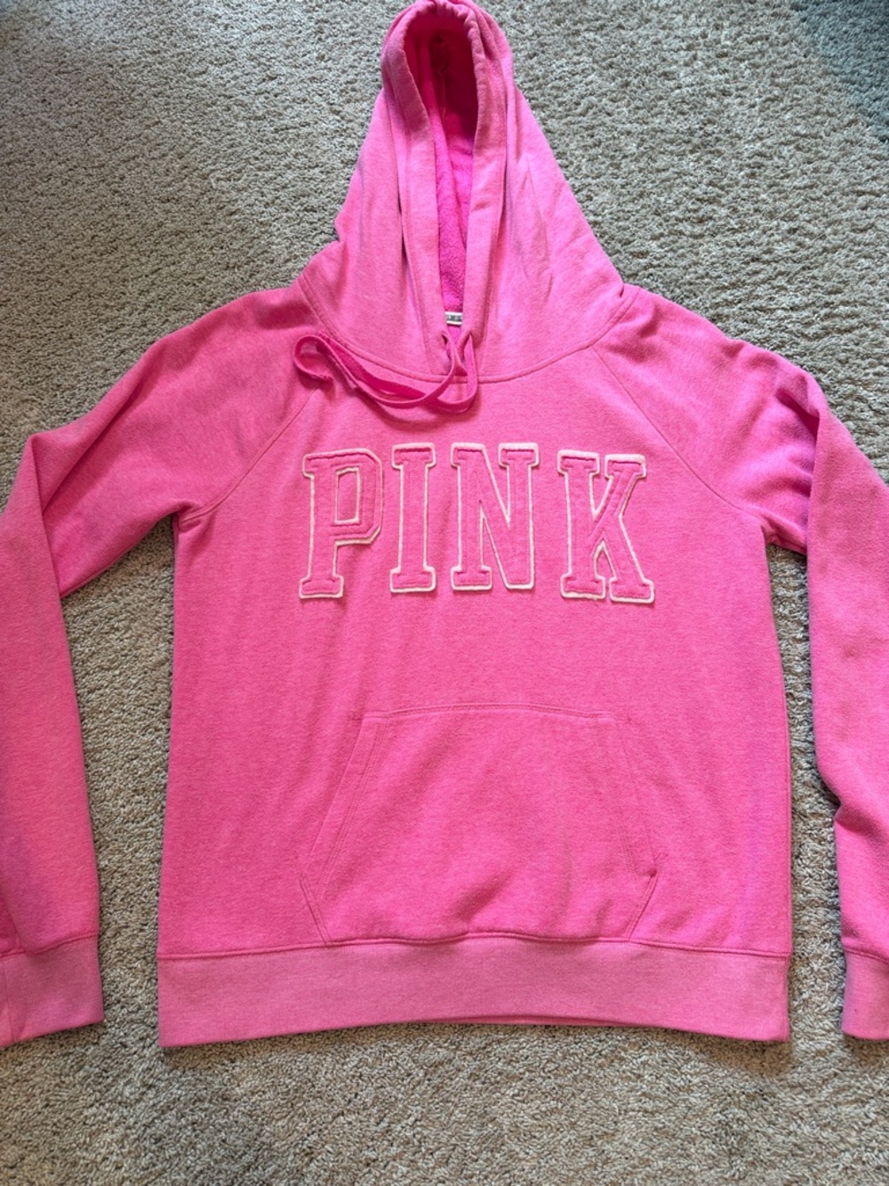 PINK Victoria's Secret Bright Pink Pullover Hoodie